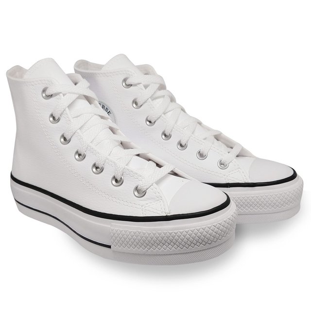 Tênis Converse Chuck Taylor All Star Platform Lift Hi Couro Branco Pr