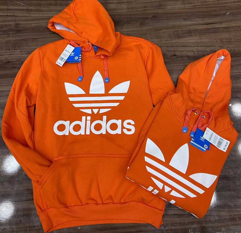 moletom adidas laranja neon