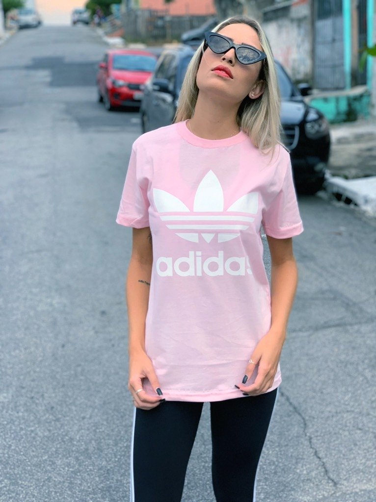 camiseta adidas feminina rosa bebe