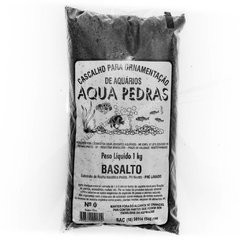Cascalho (Basalto) Preto Nº 0 1kg para aquário ornamental