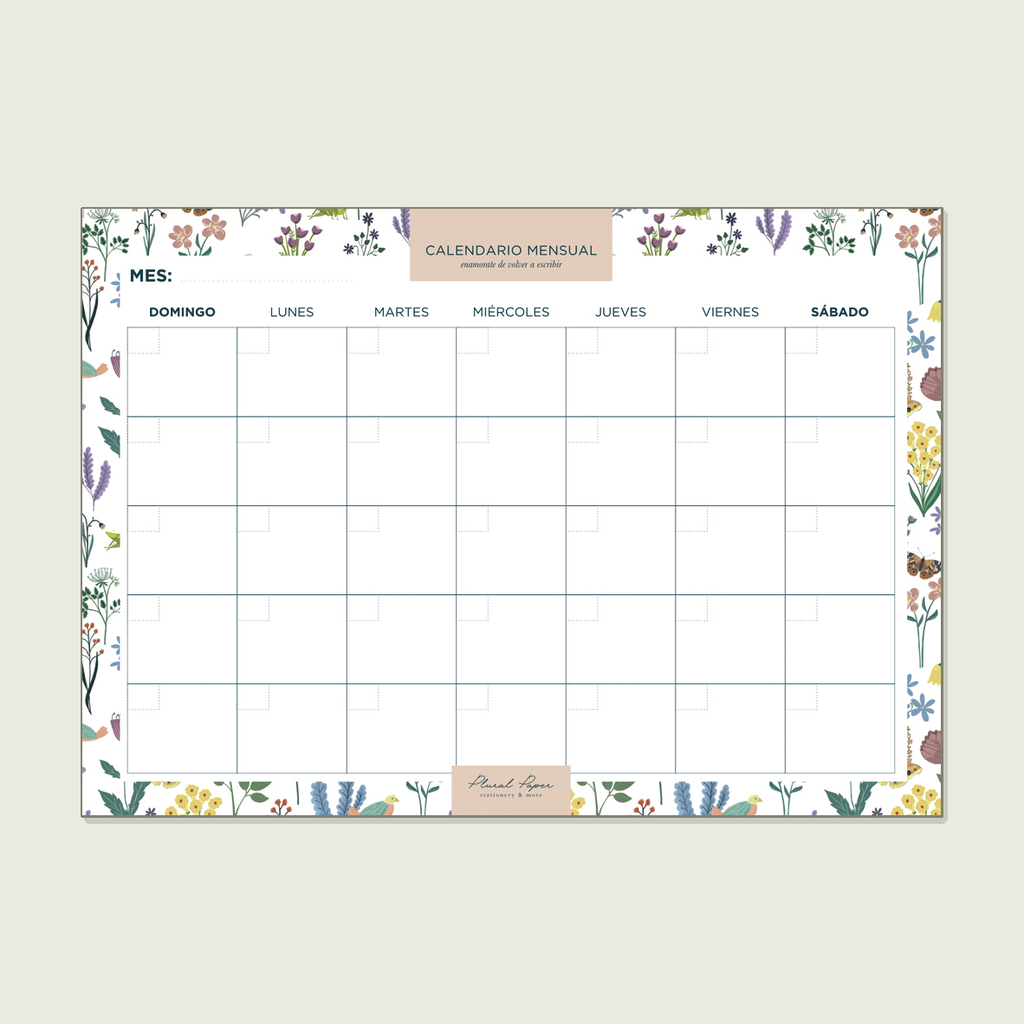 Calendario perpetuo planner mensual