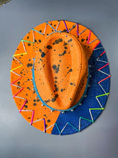 Chapéu Panamá - Orange/Blue - loja online