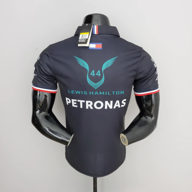 Camisa Mercedes/Preta - 2022 - Polo - Lewis Hamilton - F1