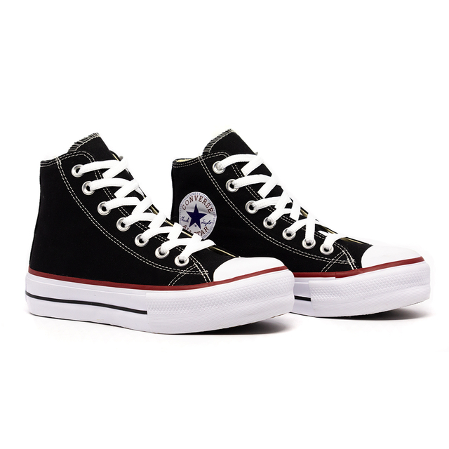 All Star Converse Preto Plataforma Cano Alto