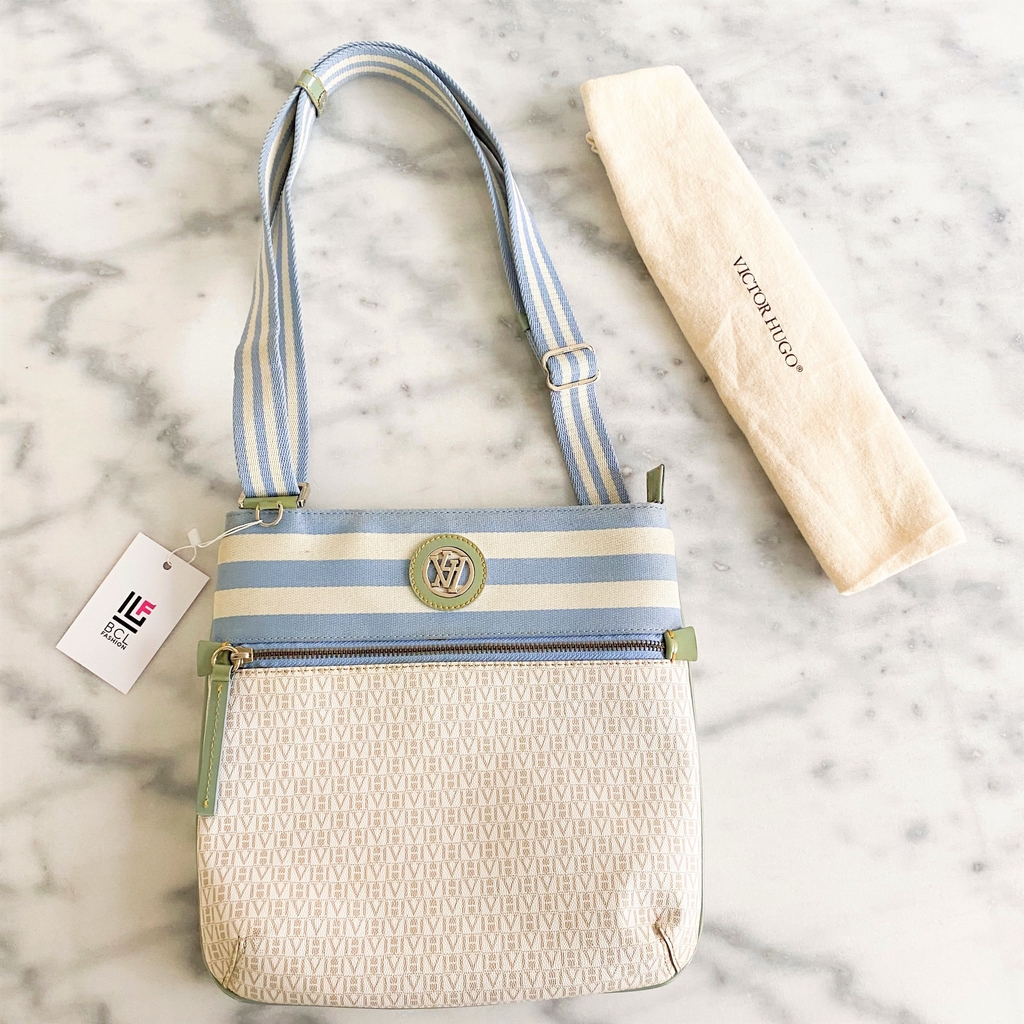 Bolsa Victor Hugo | Tiracolo | Linho | Monograma bege (VH | Dia)