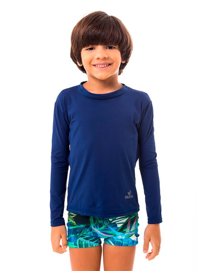 Camisa UV Infantil Marinho com Proteção Solar