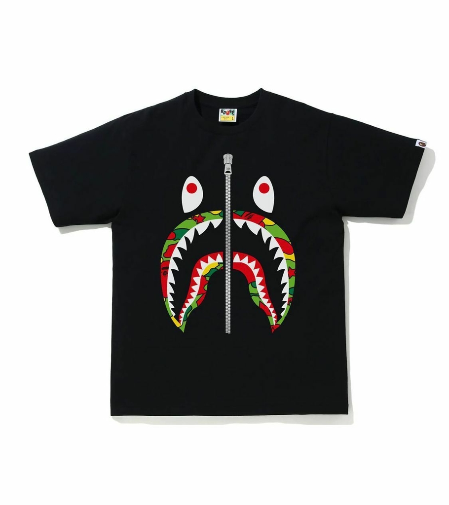 Camiseta Bape shark psyche camo - preto - BBF STORE