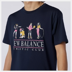 Camiseta New Balance Essentials Athletic Club Embellished - Azul