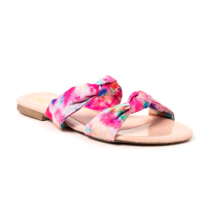 Sandália Rasteira Laço Tie Dye
