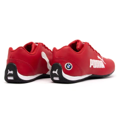 Imagem do Kit 2 Pares Tênis Puma Bmw Cat 2 Branco e Preto + Vermelho e Branco