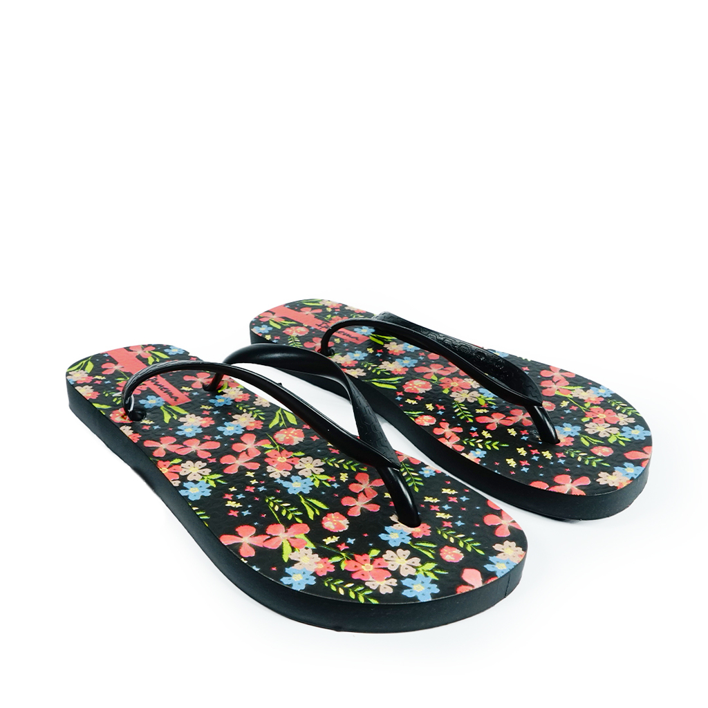 ojota ipanema negro y naranja