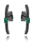 Brinco Ear Hook Cristal e Zircônias Negras - Banho de Ródio Negro - comprar online