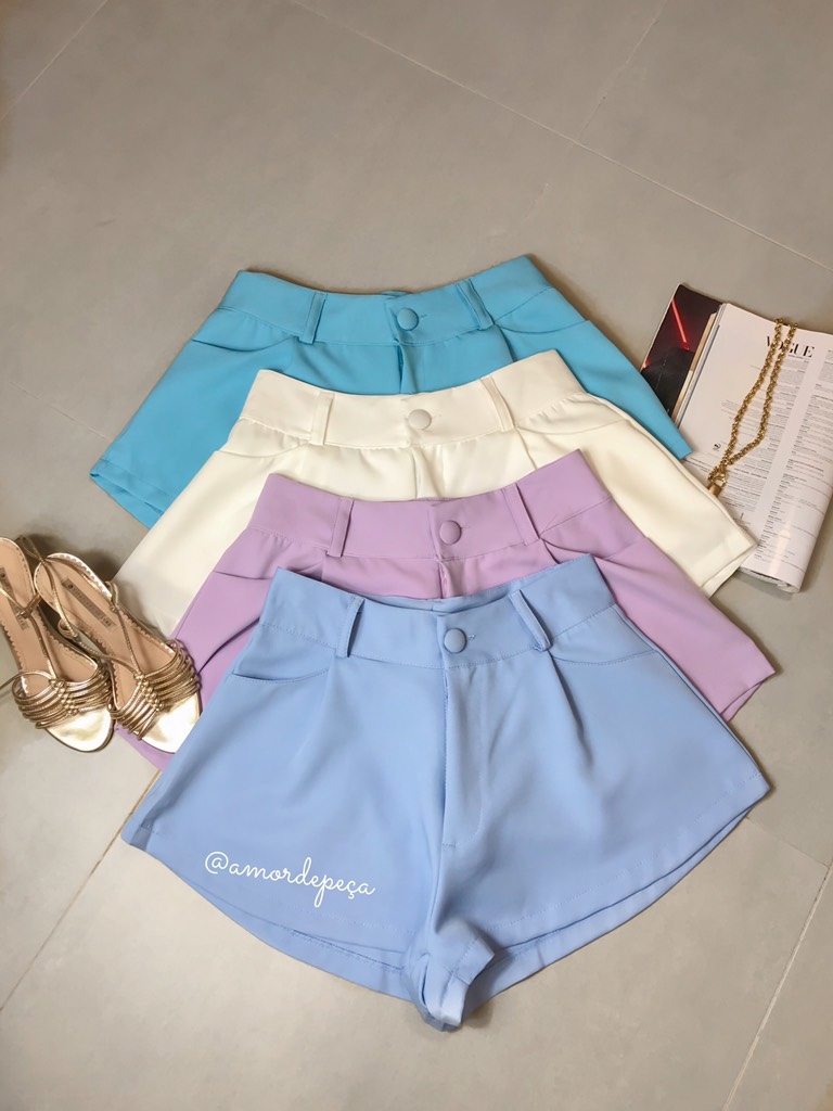 short de tecido alfaiataria