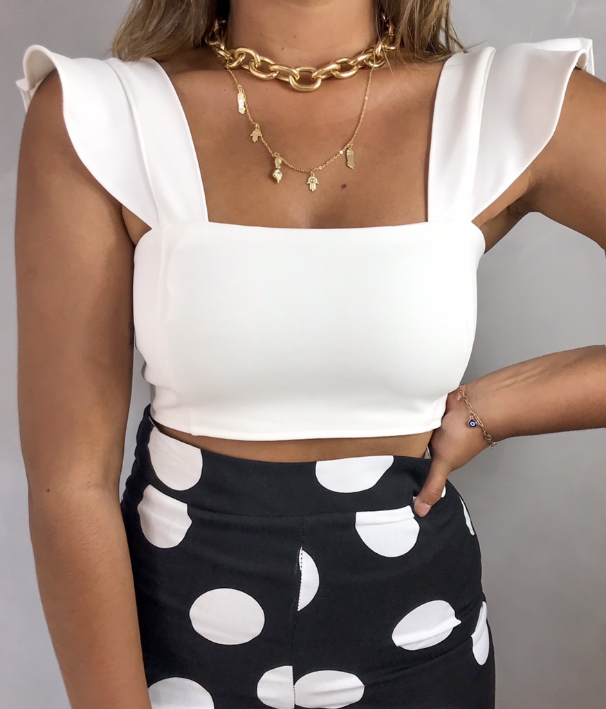 cropped de alcinha com babado