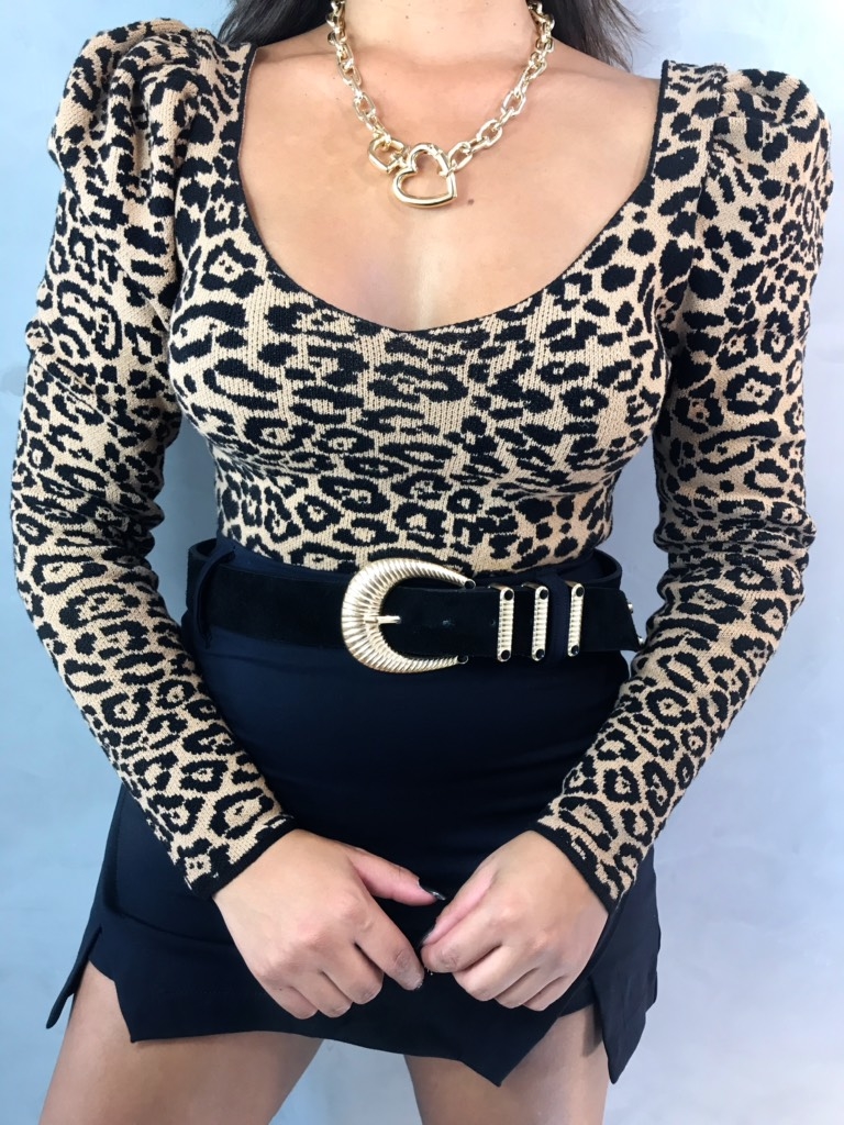 blusa tricot onça
