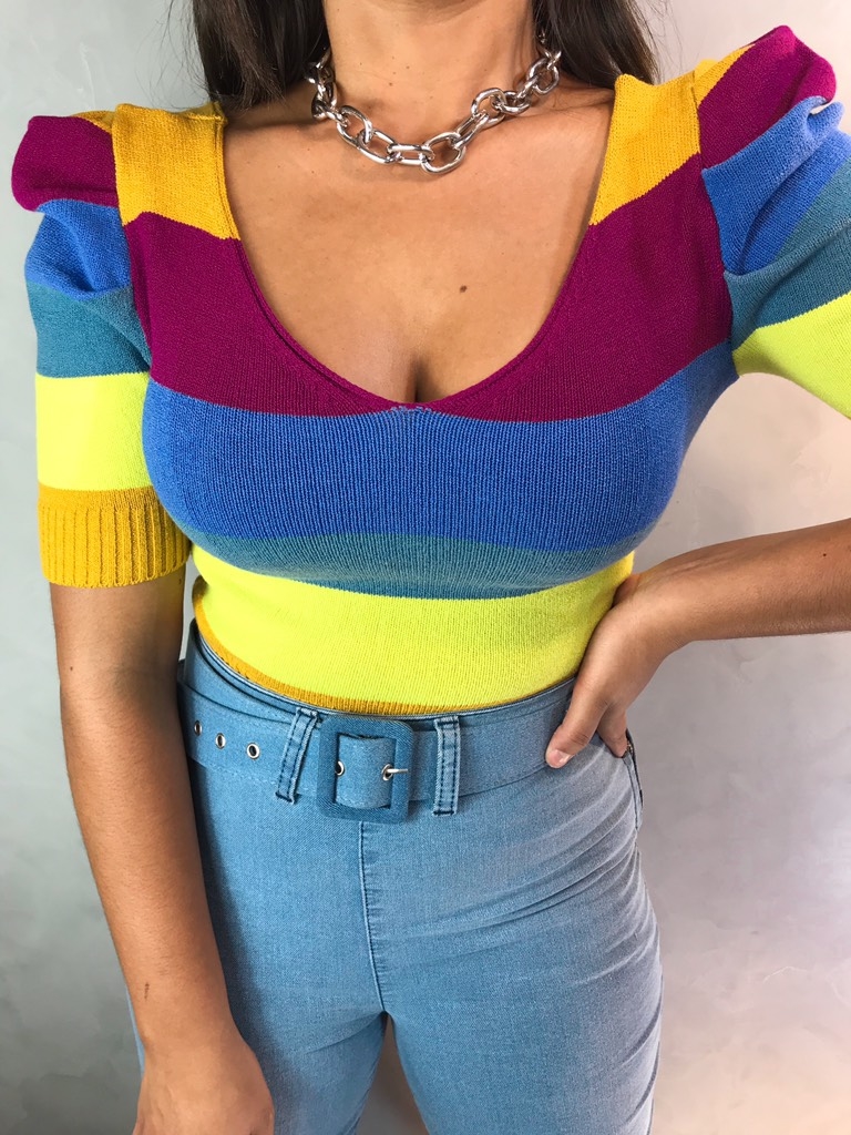 Cropped Tricot Modal Color Neon - Amor de Peça
