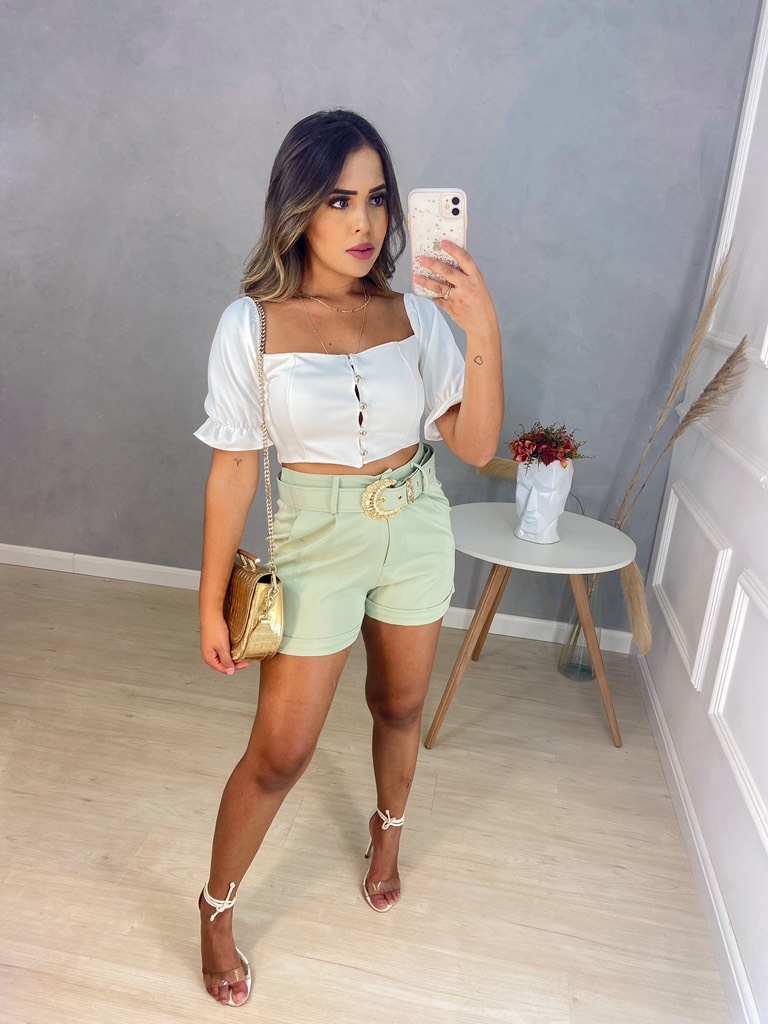 shorts verde agua