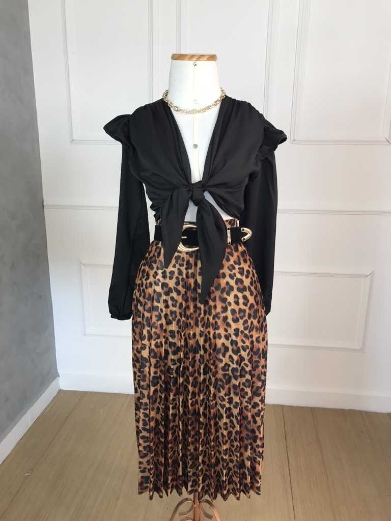 cropped manga longa amarração