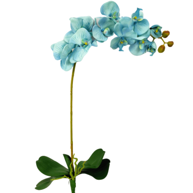 Orquídea Azul Planta Artificial Permanente 95x16cm com Folha