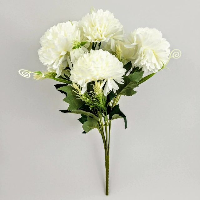 Cravo Branco Buquê 36x20cm Flor Planta Artificial