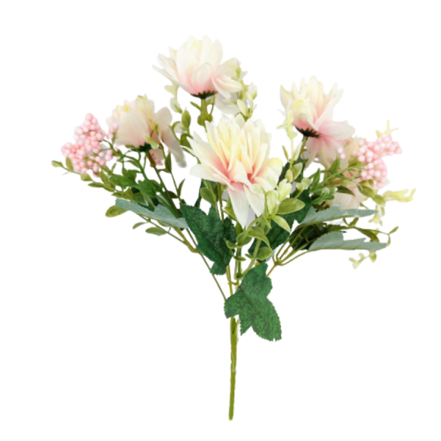 Dalia Rosa Buquê 35x18cm Flor Planta Artificial