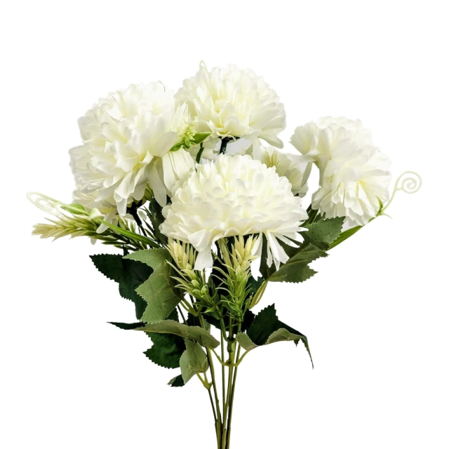 Cravo Branco Buquê 36x20cm Flor Planta Artificial