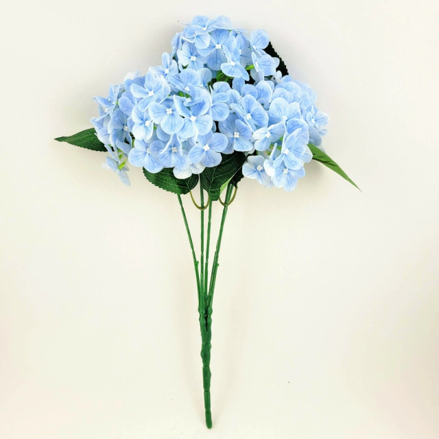 Hortênsia Azul Buquê 48x22cm Toque Real Planta Artificial