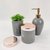 Dispenser Sabonete Potiche Pote Kit Banheiro Cinza Rose 3pç - loja online