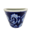 Vaso De Parede Azul E Branco 10x6cm Cone Porcelana