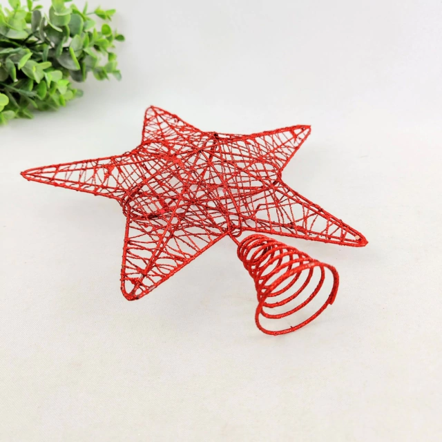 Ponteira De Árvore De Natal Estrela Vermelha 25x23x5cm Ponteira De Árvore De Natal Estrela Vermelha 25x23x5cm