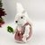 Esquilo Fêmea Palha Branco Rosa Natal Luxo 22x16cm Enfeite - comprar online