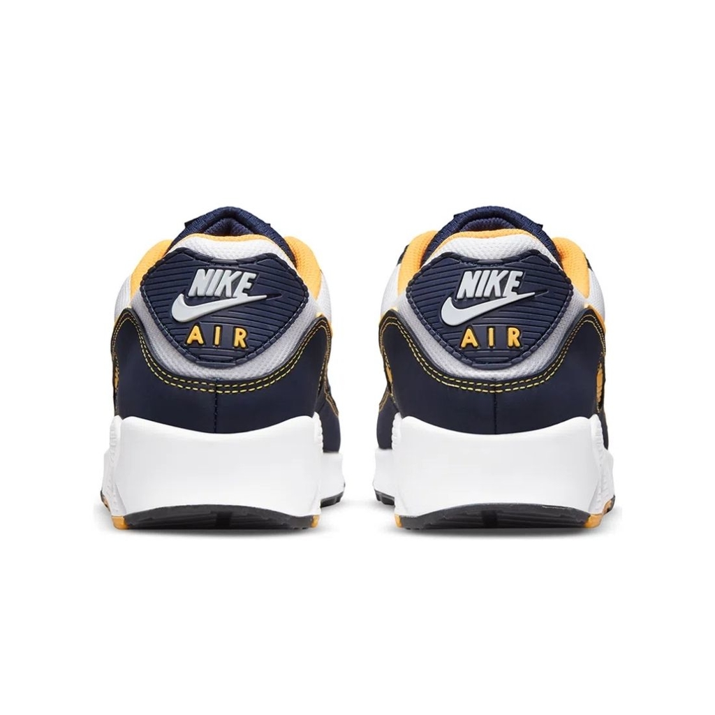 Tênis Nike Air Max 90 Branco Azul e Amarelo Original