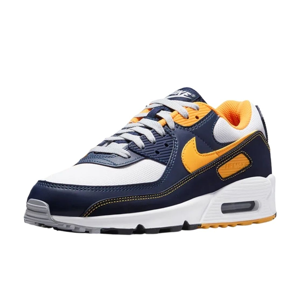 Tênis Nike Air Max 90 Branco Azul e Amarelo Original