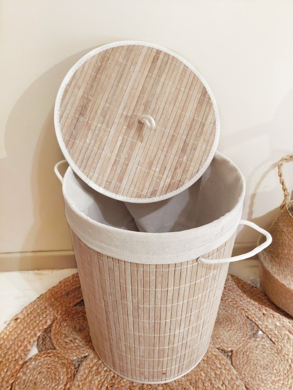 cesto de ropa de bambu