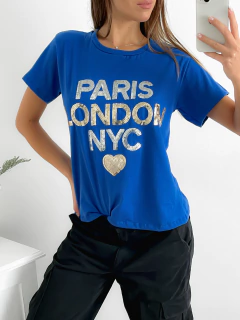 Remera lentejuelas Paris london en internet