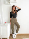 Pantalón rayón twill con bolsillos delanteros y cartera con botones Russell
