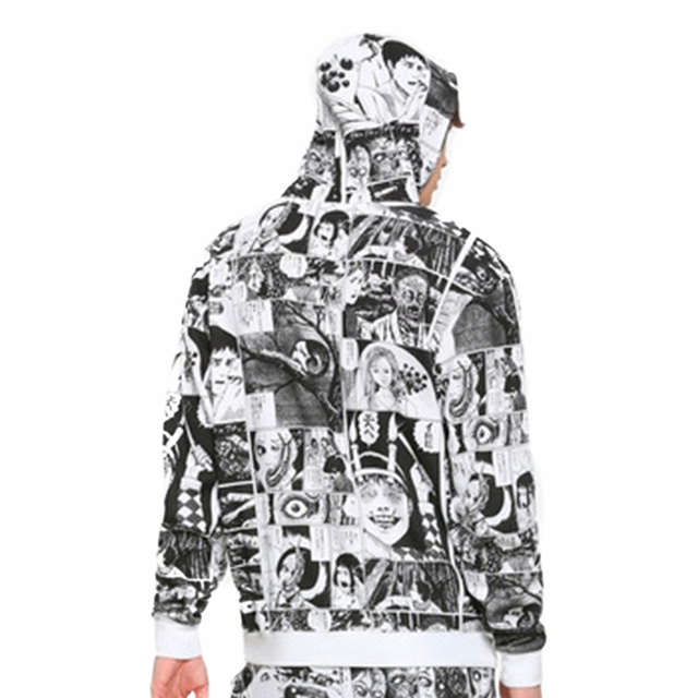 junji ito panel moletom com capuz