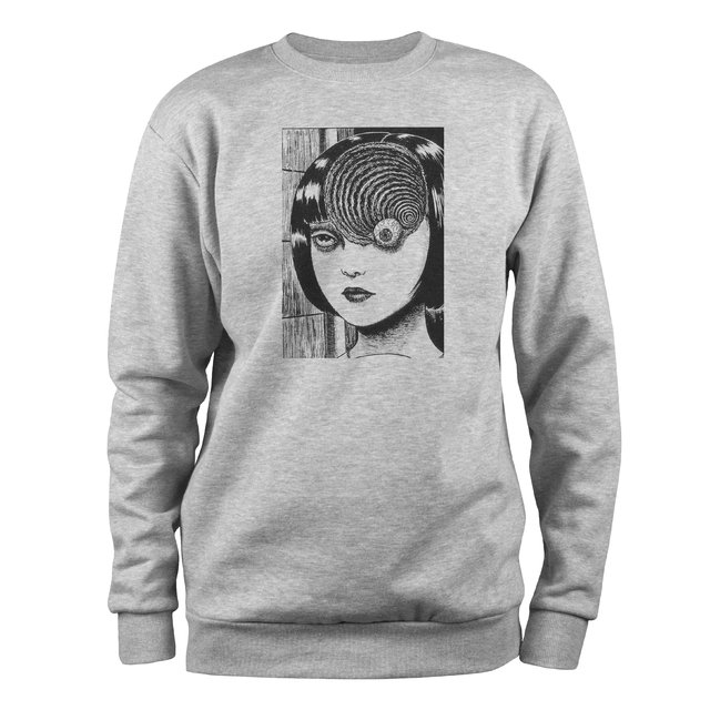 junji ito panel moletom com capuz