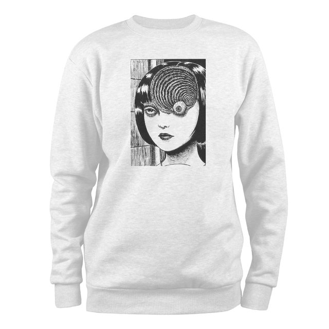 junji ito panel moletom com capuz