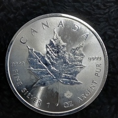 Canadá - Onça de Prata Canadense - Maple Leaf - Valor nominal 5 dólares - Canadá