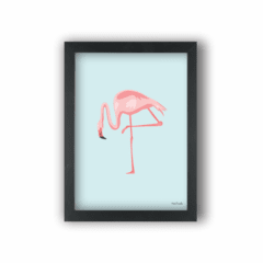 Quadro flamingo azul tiffany