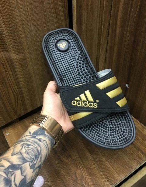 chinelo adidas feminino dourado