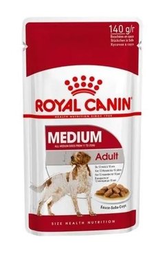 ROYAL CANIN POUCH MEDIUM ADULTO (140g) - PACK x 10 Unidades