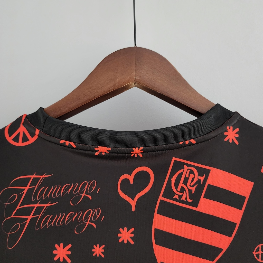 Camisa do Flamengo Pré-Jogo 2022/23 Adidas Torcedor Masculina Preta