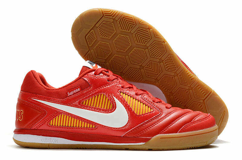 Chuteira de futsal Supreme x Nike SB Gato Vermelha