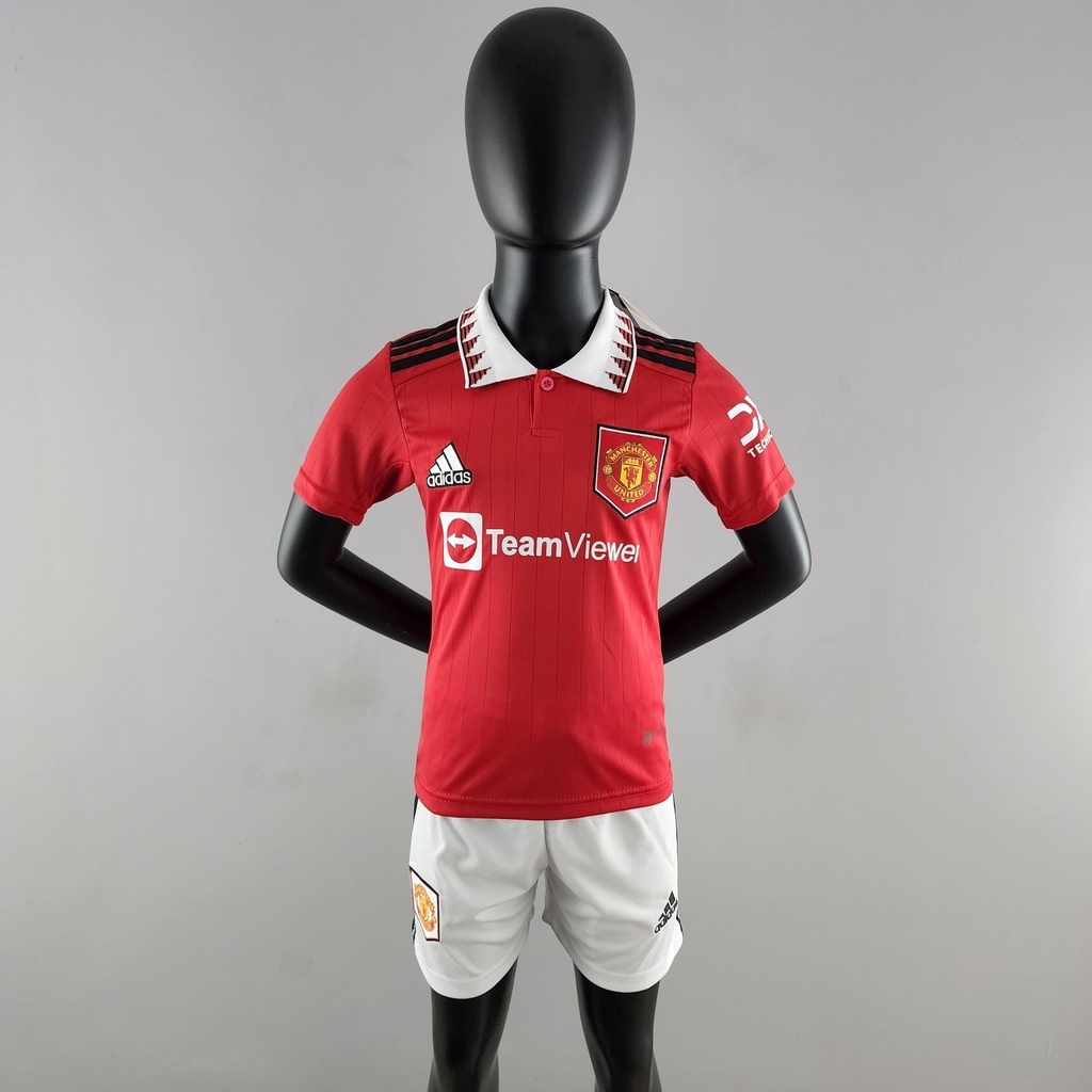 Conjunto Uniforme do Manchester United Home (1) 2022/23 Adidas Infanti