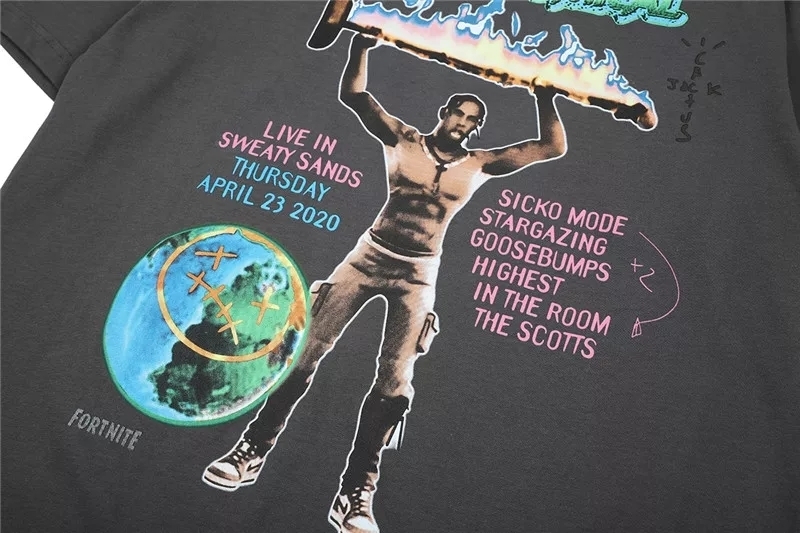 Travis Scott Back Bling T-Shirt Washed 