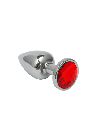 Plug Anal Silver com Detalhe em Pedra Vermelha L551