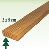 Tábua de Pinus Natural Com Nó 2 x 9 x 300 cm