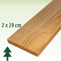 Tábua de Pinus Natural Com Nó 2 x 19 x 300 cm